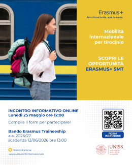 Locandina dedicata all'incontro informativo online sull'Erasmus SMT
